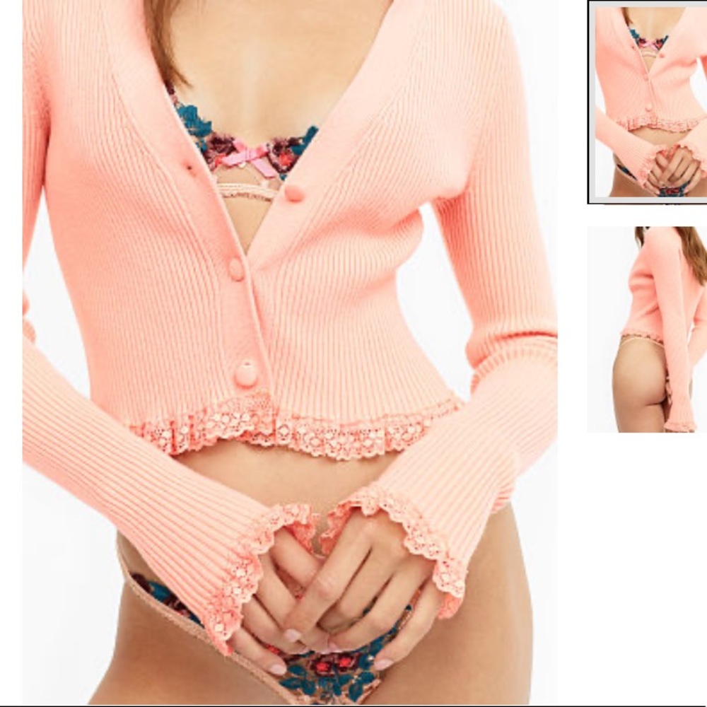 NWT For Love and Lemons Peach Cardigan Small